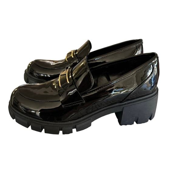 Guess Chunky Y2K Black Loafers Platform Size 10 - Picture 1 of 9